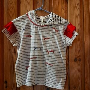Summer, patriotic, wordy shirt with hood